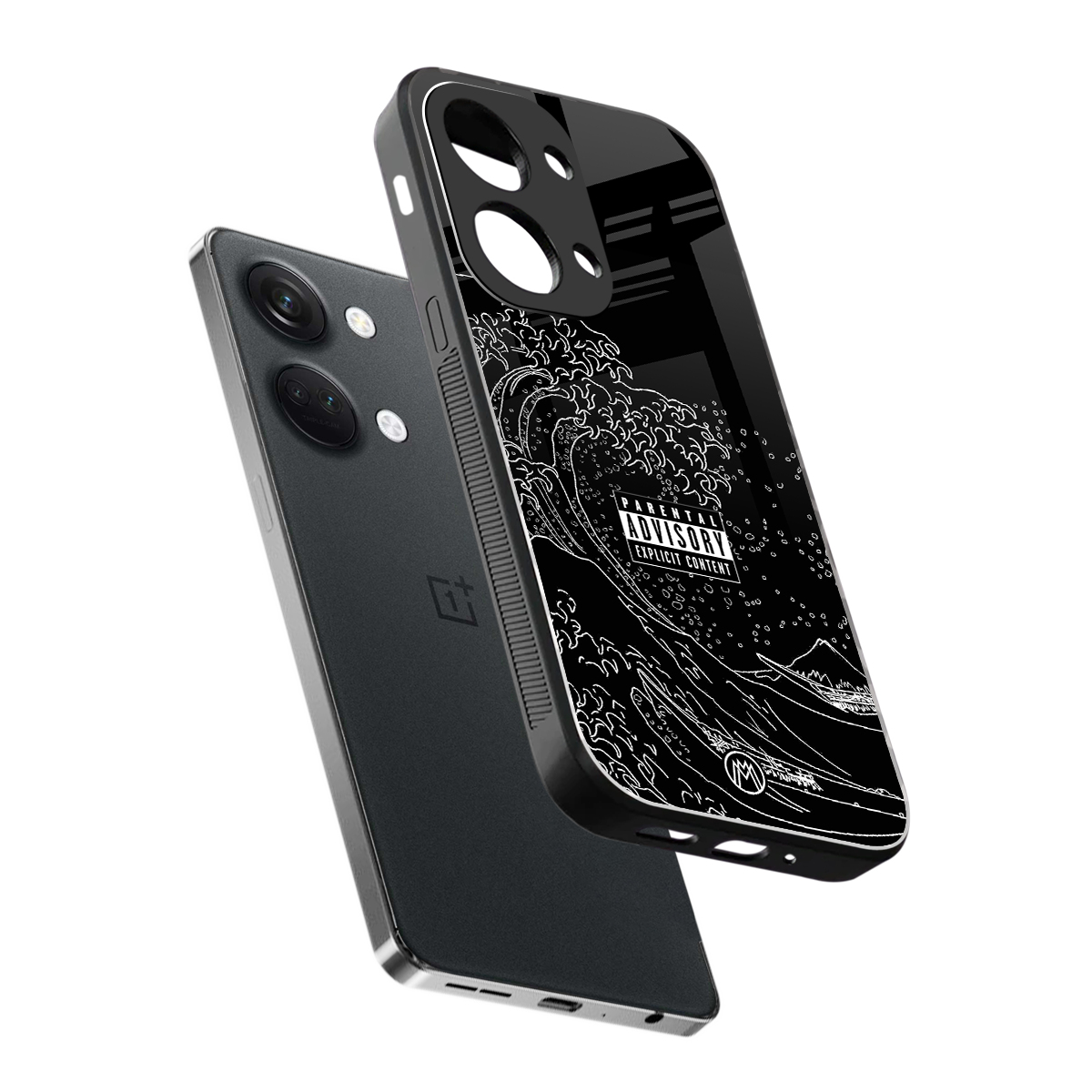 mono waves back phone cover | glass case for oneplus nord 3