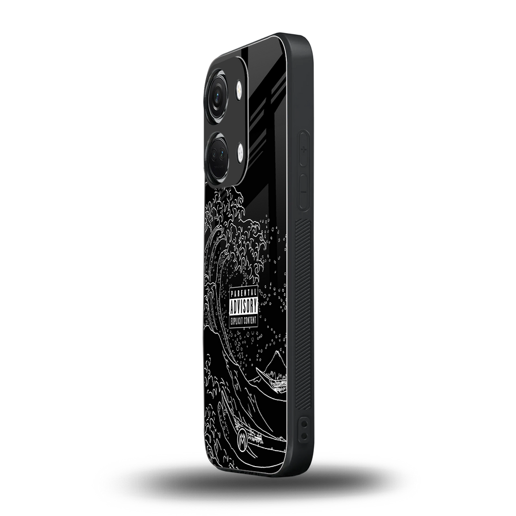 mono waves back phone cover | glass case for oneplus nord 3
