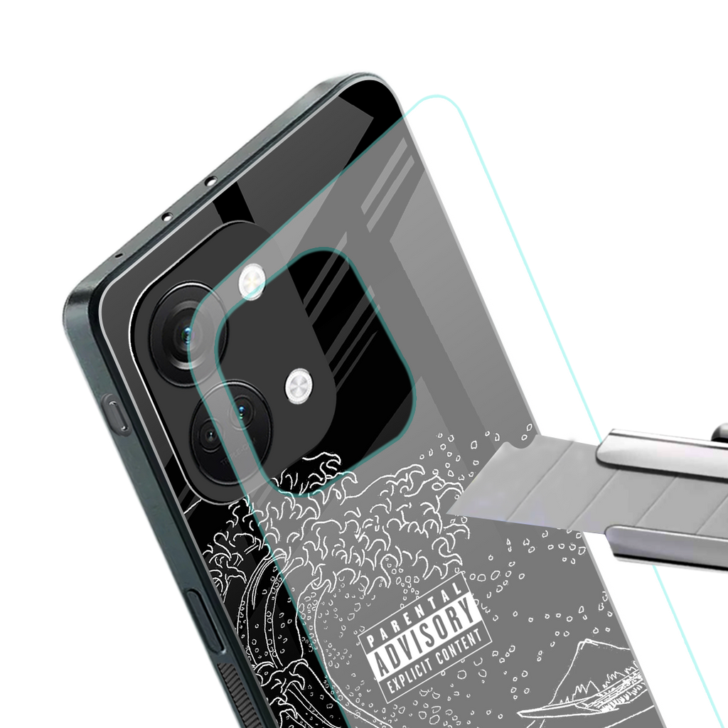 mono waves back phone cover | glass case for oneplus nord 3