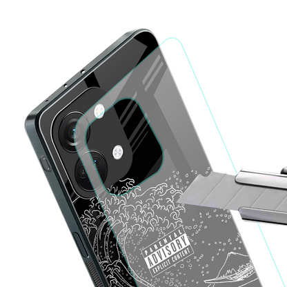 mono waves back phone cover | glass case for oneplus nord 3