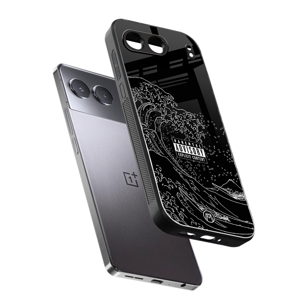 mono waves back phone cover | glass case for oneplus nord 4
