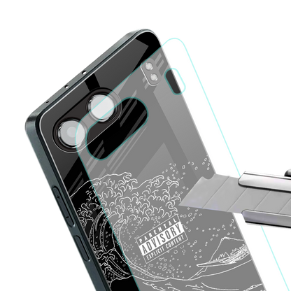 mono waves back phone cover | glass case for oneplus nord 4