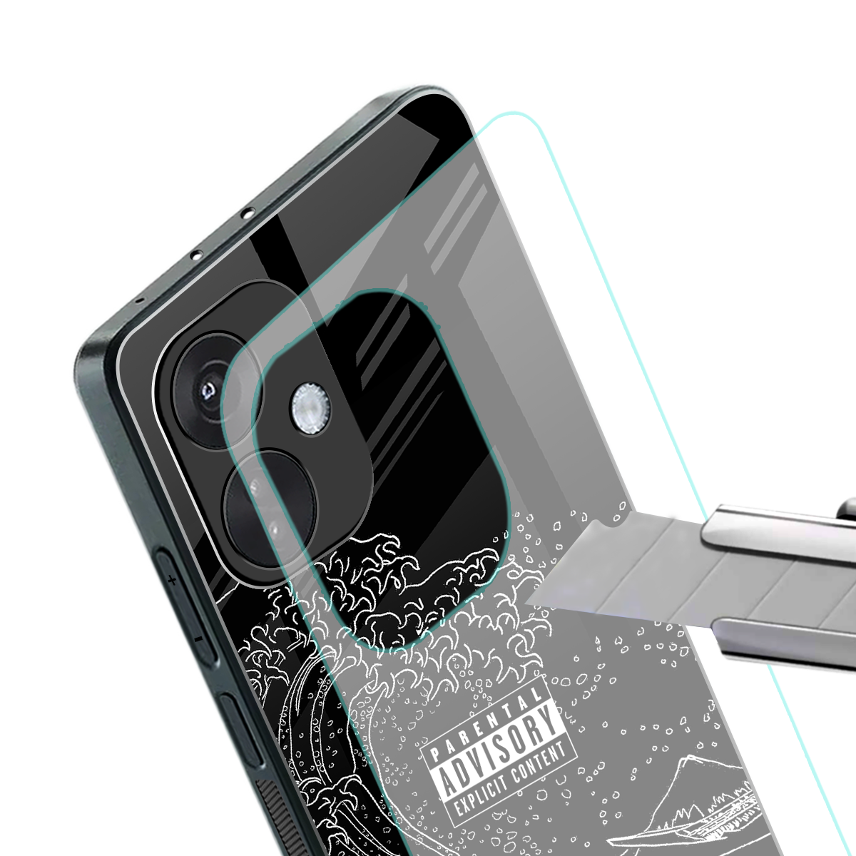 mono waves back phone cover | glass case for oneplus nord ce 3