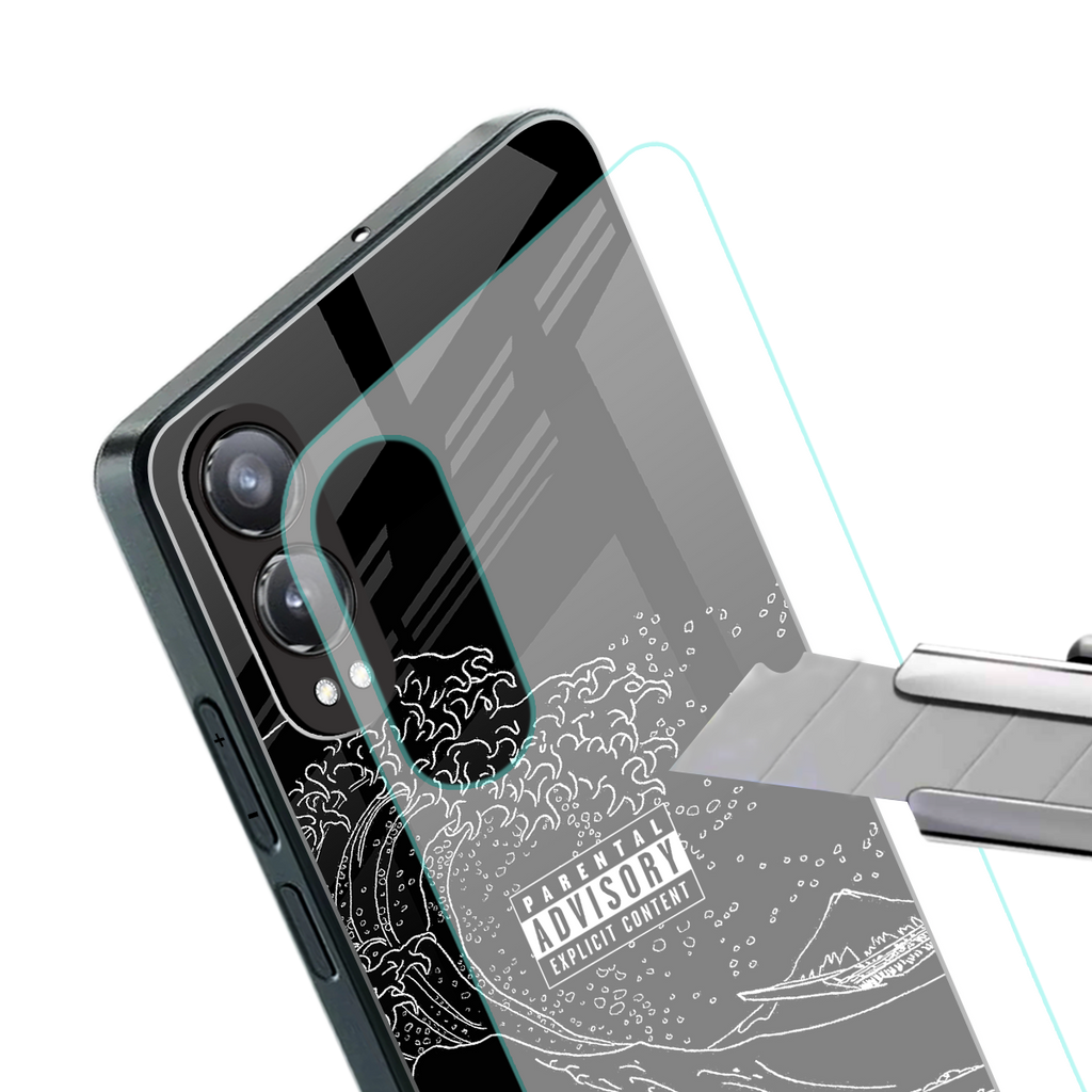 mono waves back phone cover | glass case for oneplus nord ce 4 lite