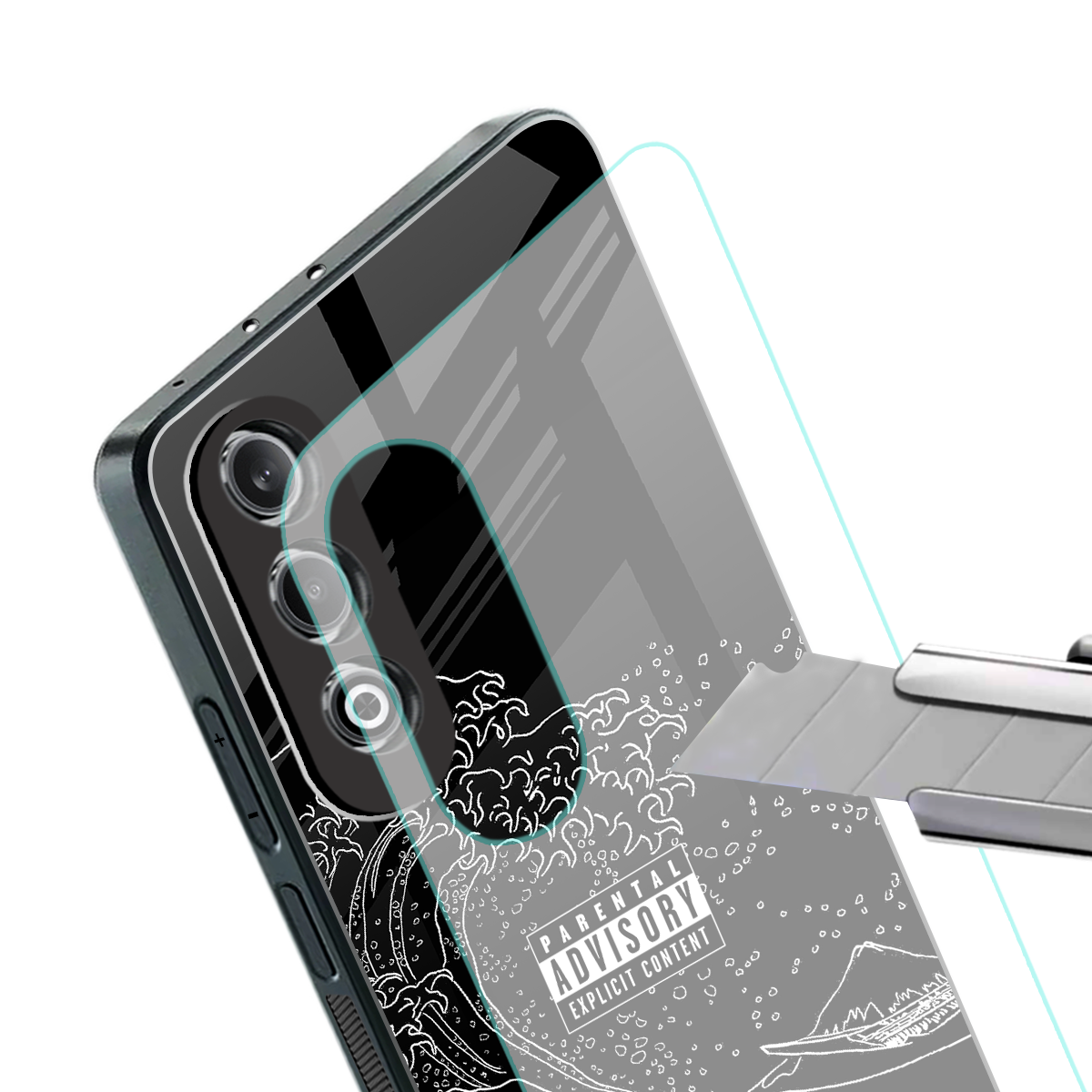 mono waves back phone cover | glass case for oneplus nord ce 4