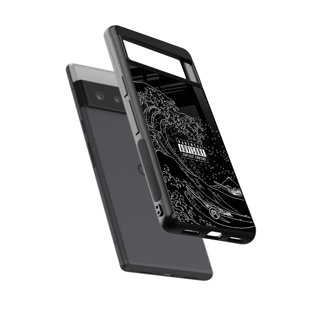 mono waves back phone cover | glass case for google pixel 6 pro