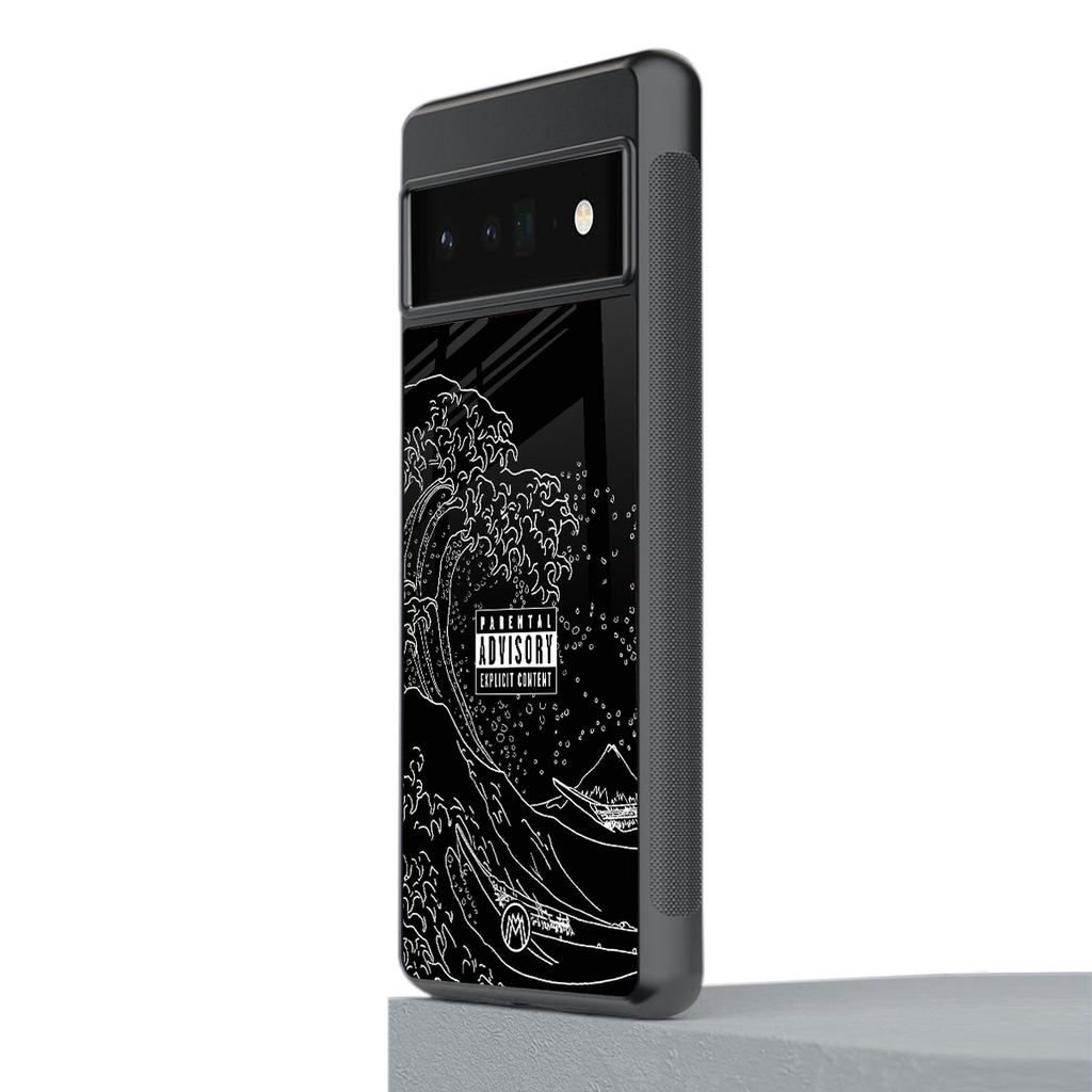 mono waves back phone cover | glass case for google pixel 6 pro
