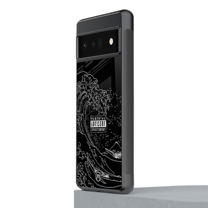 mono waves back phone cover | glass case for google pixel 6 pro