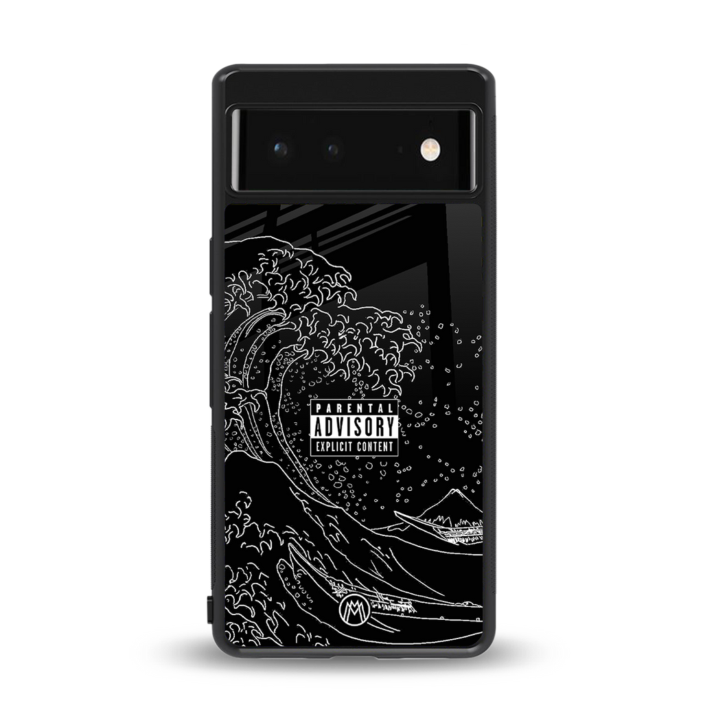 mono waves back phone cover | glass case for google pixel 6