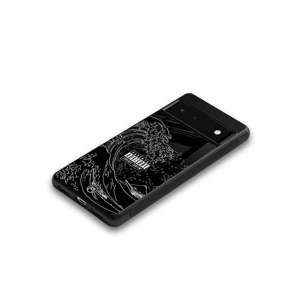 mono waves back phone cover | glass case for google pixel 6