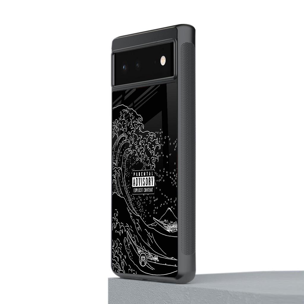 mono waves back phone cover | glass case for google pixel 6