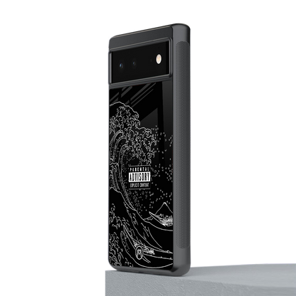 mono waves back phone cover | glass case for Google Pixel 6A