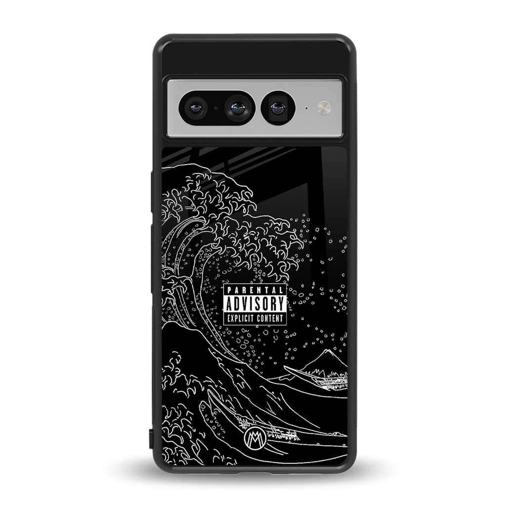 mono waves back phone cover | glass case for google pixel 7 pro
