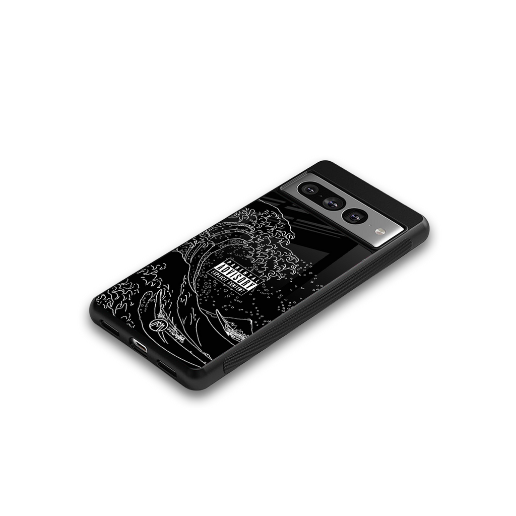 mono waves back phone cover | glass case for google pixel 7 pro