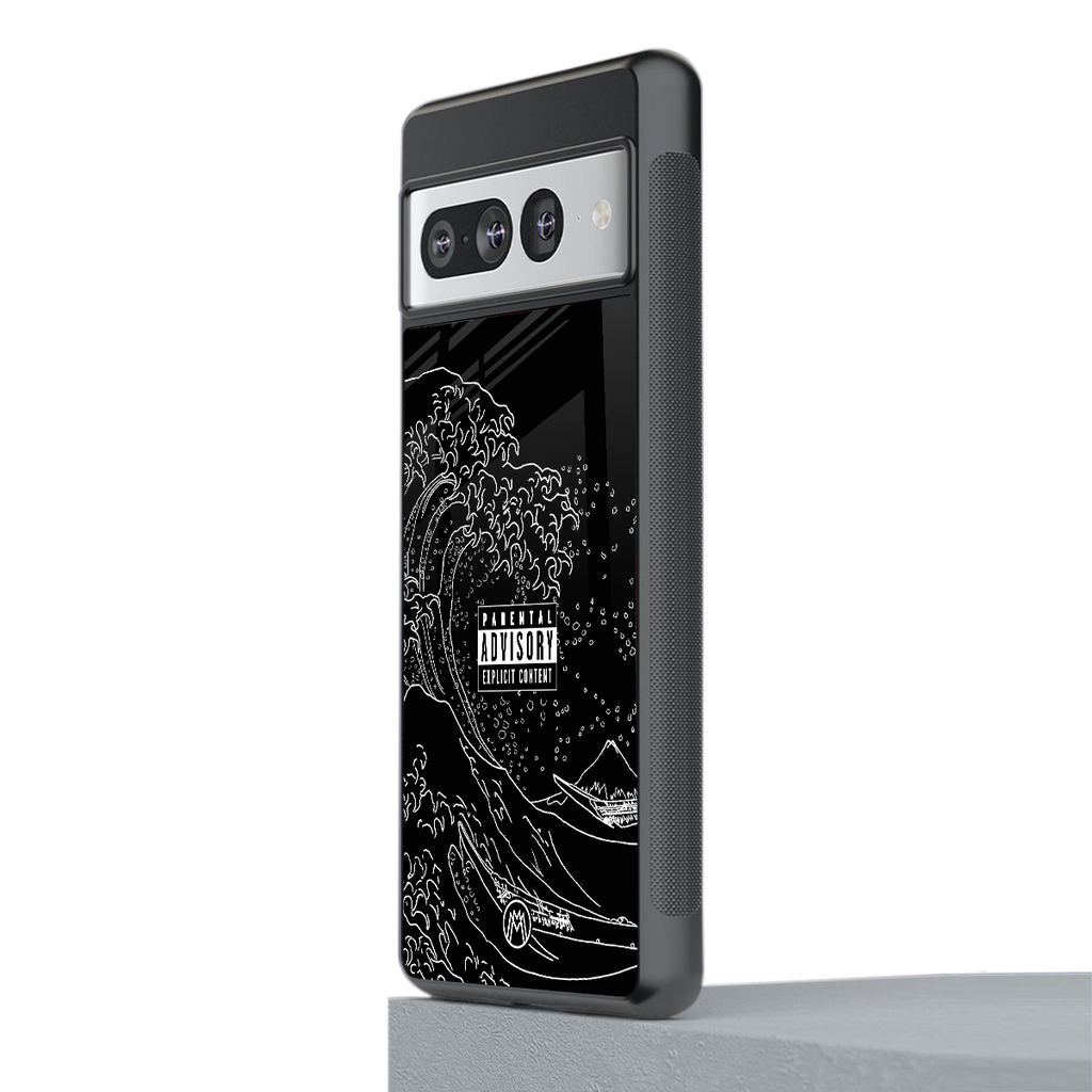 mono waves back phone cover | glass case for google pixel 7 pro
