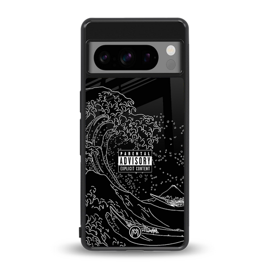 mono waves back phone cover | glass case for google pixel 8 pro