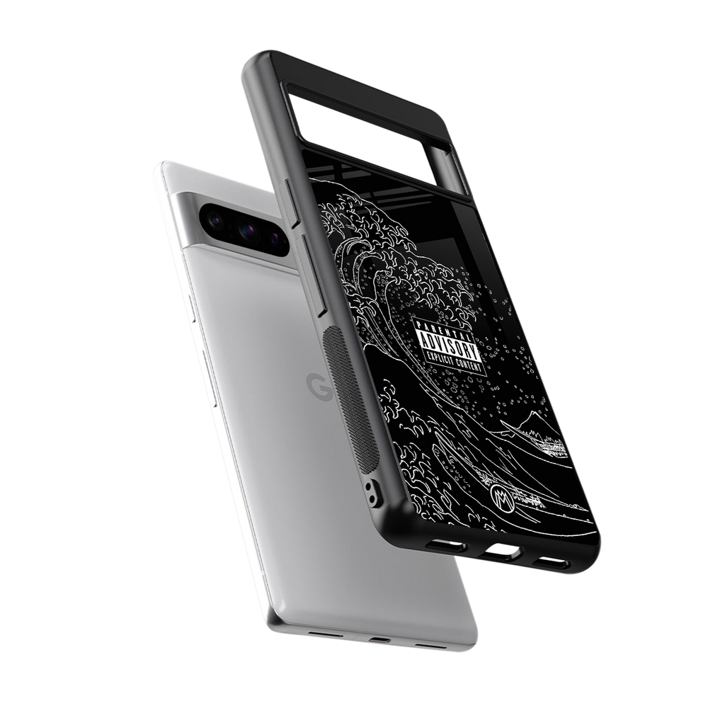 mono waves back phone cover | glass case for google pixel 8 pro