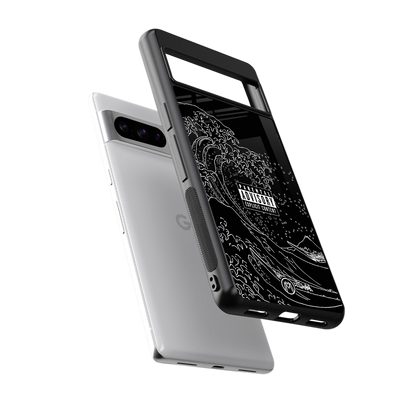 mono waves back phone cover | glass case for google pixel 8 pro