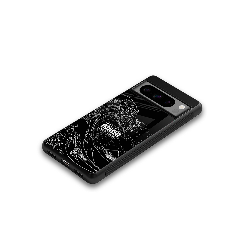 mono waves back phone cover | glass case for google pixel 8 pro
