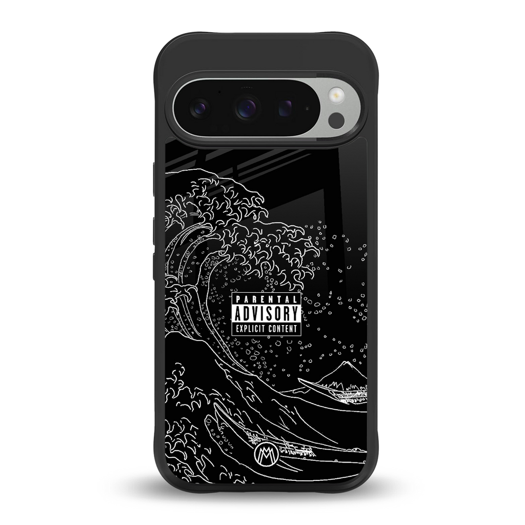 mono waves back phone cover | glass case for google pixel 9 pro xl