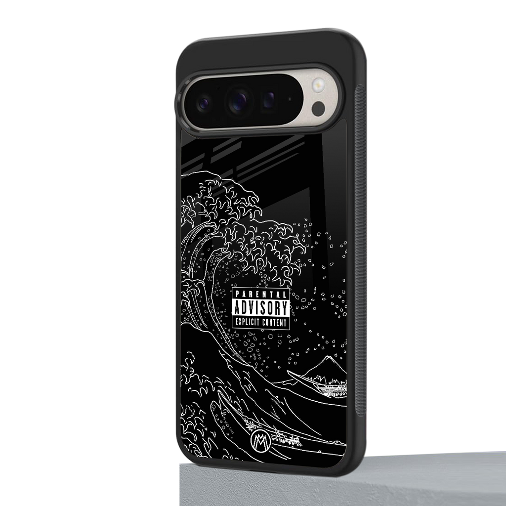 mono waves back phone cover | glass case for google pixel 9 pro xl