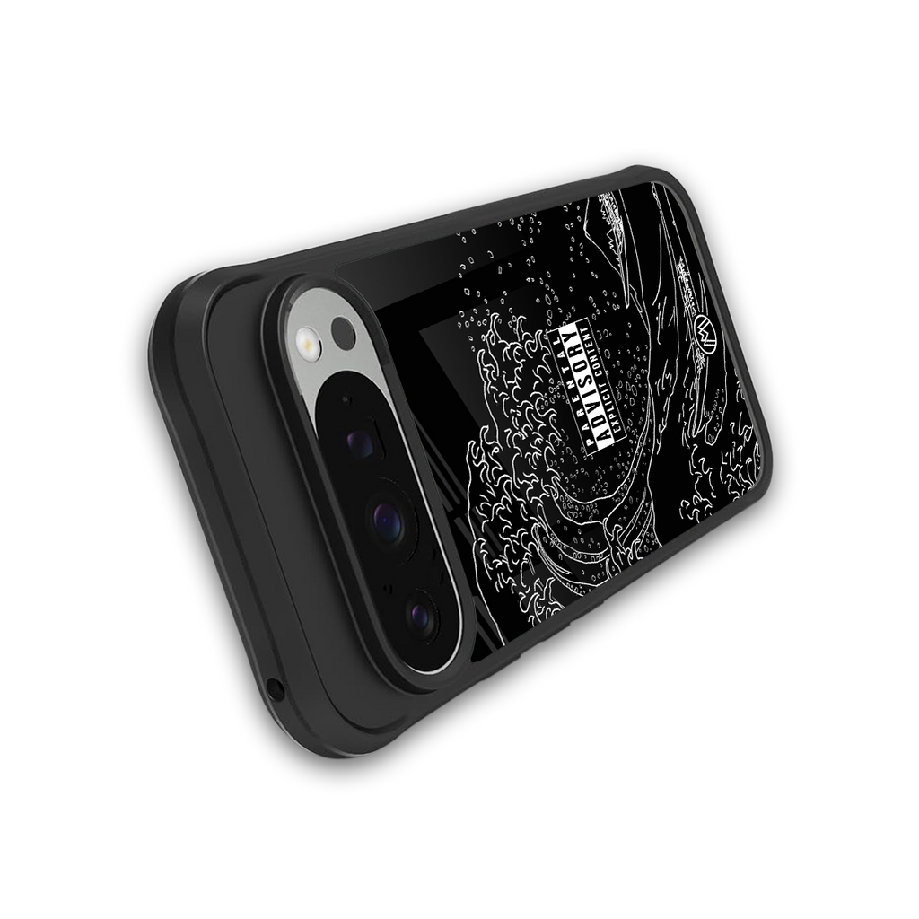 mono waves back phone cover | glass case for google pixel 9 pro
