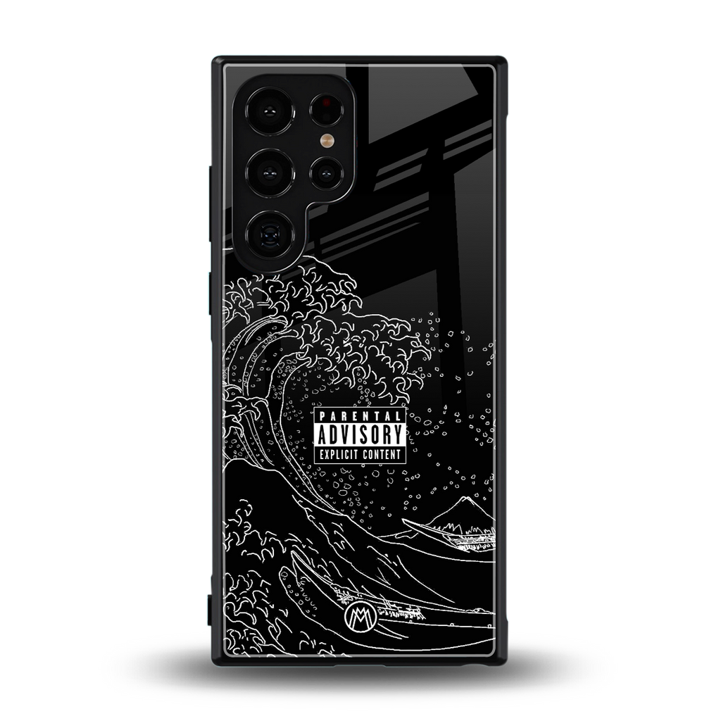 mono waves back phone cover | glass case for samsung galaxy s23 ultra