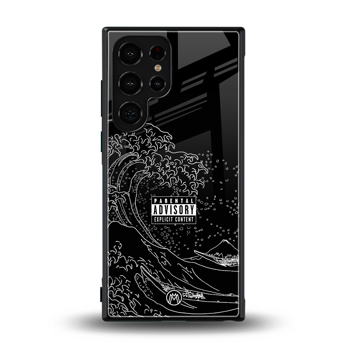 mono waves back phone cover | glass case for samsung galaxy s23 ultra