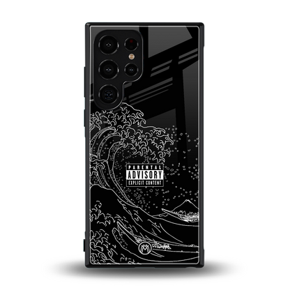 mono waves back phone cover | glass case for samsung galaxy s23 ultra