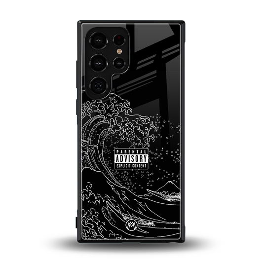 mono waves back phone cover | glass case for samsung galaxy s23 ultra