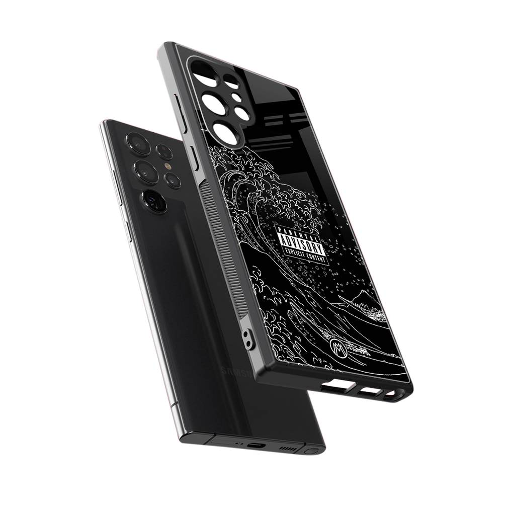 mono waves back phone cover | glass case for samsung galaxy s23 ultra