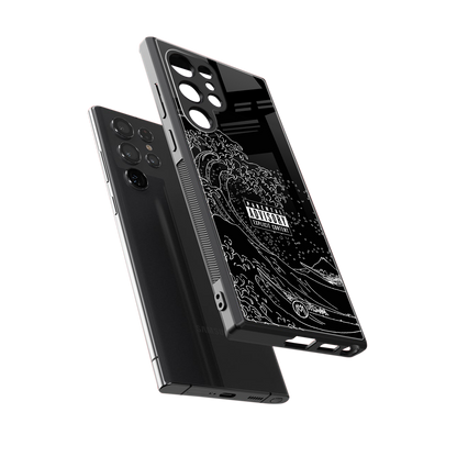 mono waves back phone cover | glass case for samsung galaxy s23 ultra