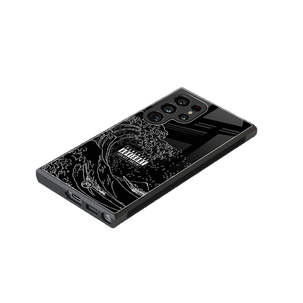 mono waves back phone cover | glass case for samsung galaxy s23 ultra