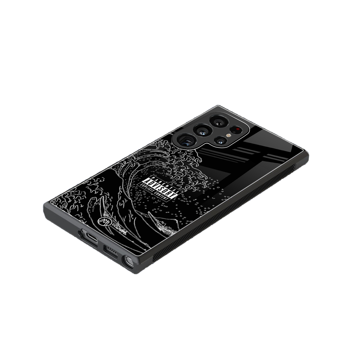 mono waves back phone cover | glass case for samsung galaxy s23 ultra