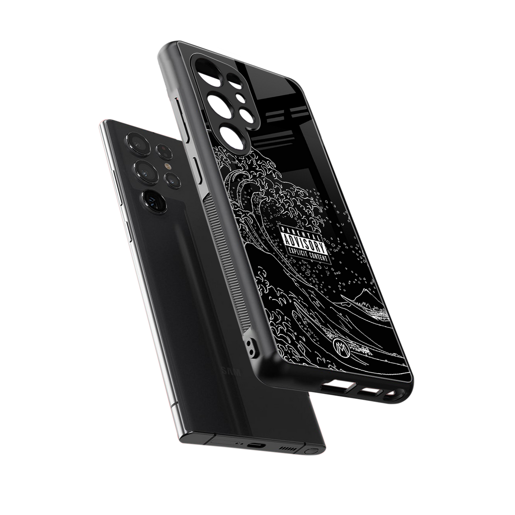 mono waves back phone cover | glass case for samsung galaxy s25 ultra
