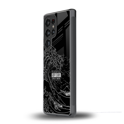 mono waves back phone cover | glass case for samsung galaxy s25 ultra