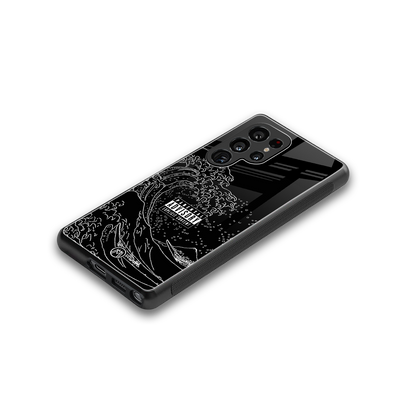 mono waves back phone cover | glass case for samsung galaxy s25 ultra