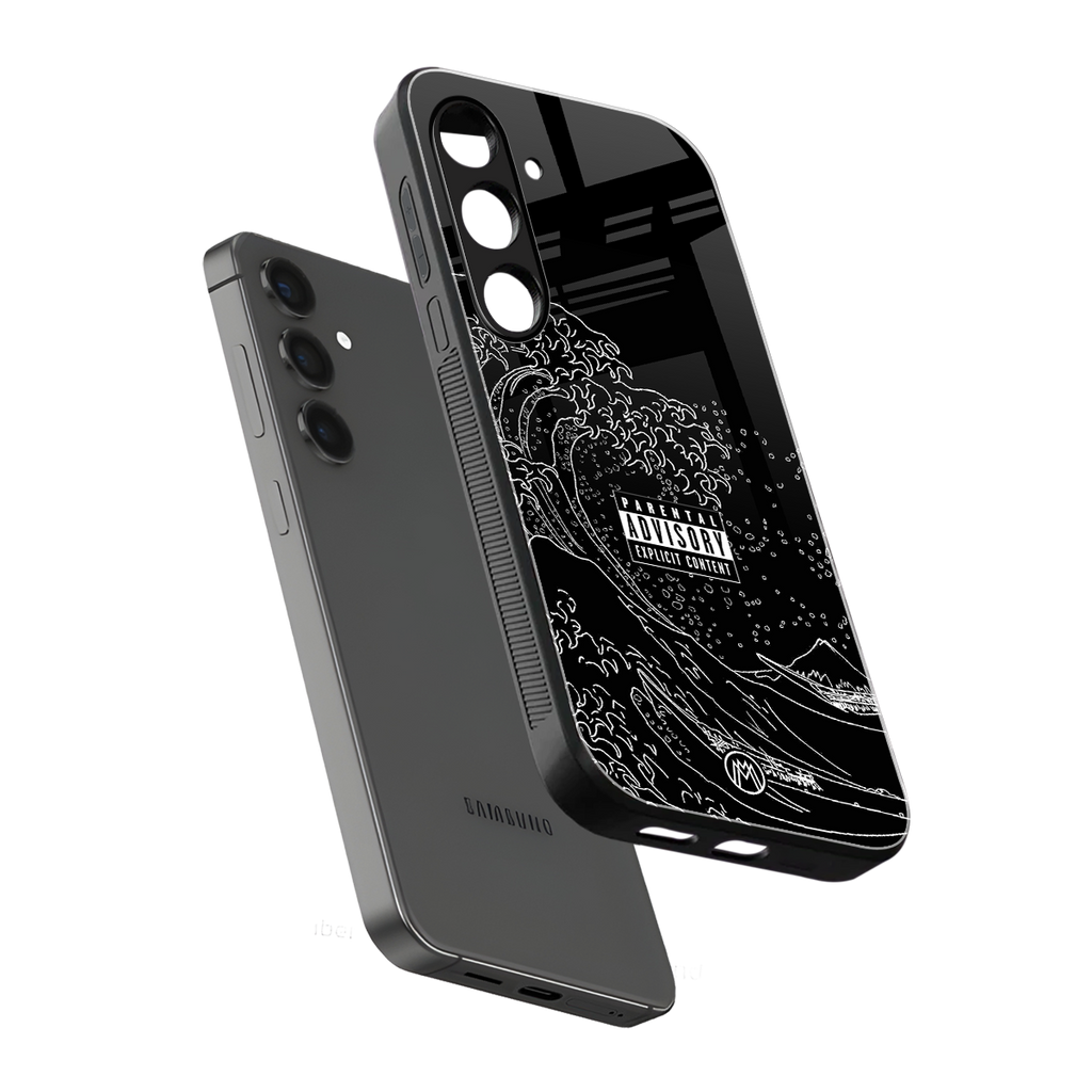 mono waves back phone cover | glass case for samsung galaxy s25 plus