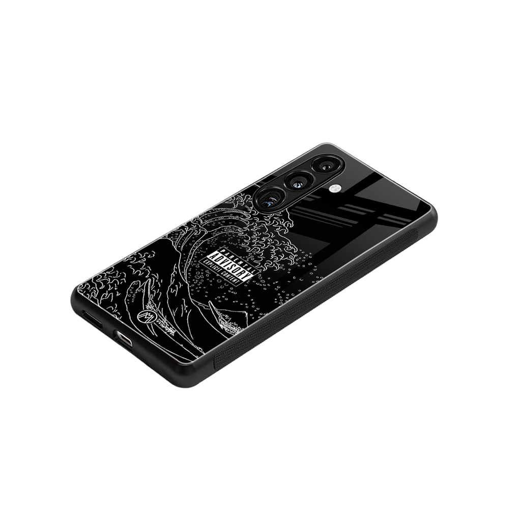 mono waves back phone cover | glass case for samsung galaxy s25 plus