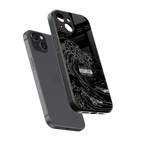 mono waves back phone cover | glass case for iphone 15