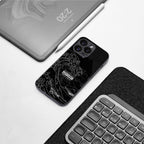 mono waves back phone cover | glass case for iphone 16