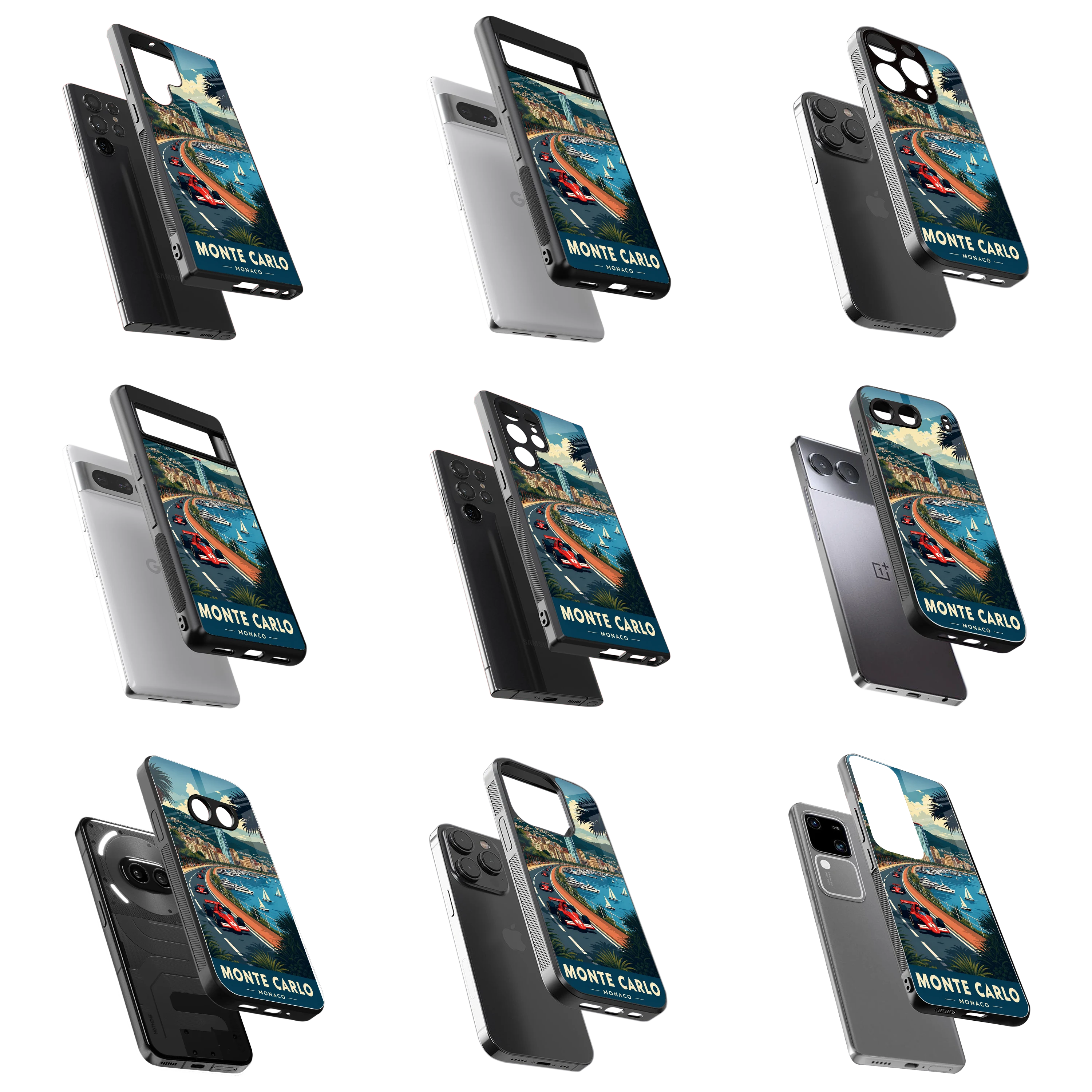 Durable Glass Back Mobile Case for iPhone, Samsung, OnePlus, Google Pixel, Redmi, Vivo, Oppo