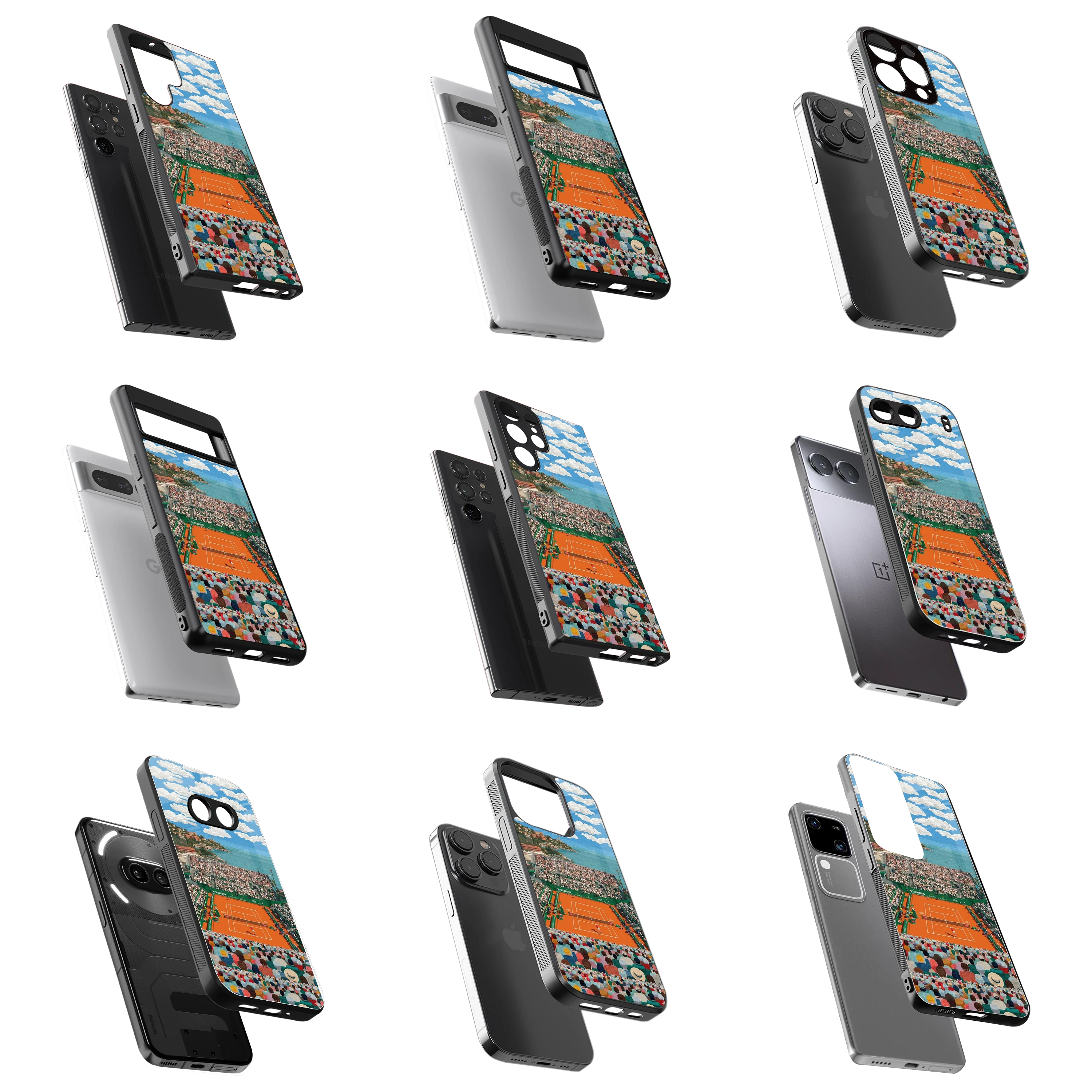 Durable Glass Back Mobile Case for iPhone, Samsung, OnePlus, Google Pixel, Redmi, Vivo, Oppo