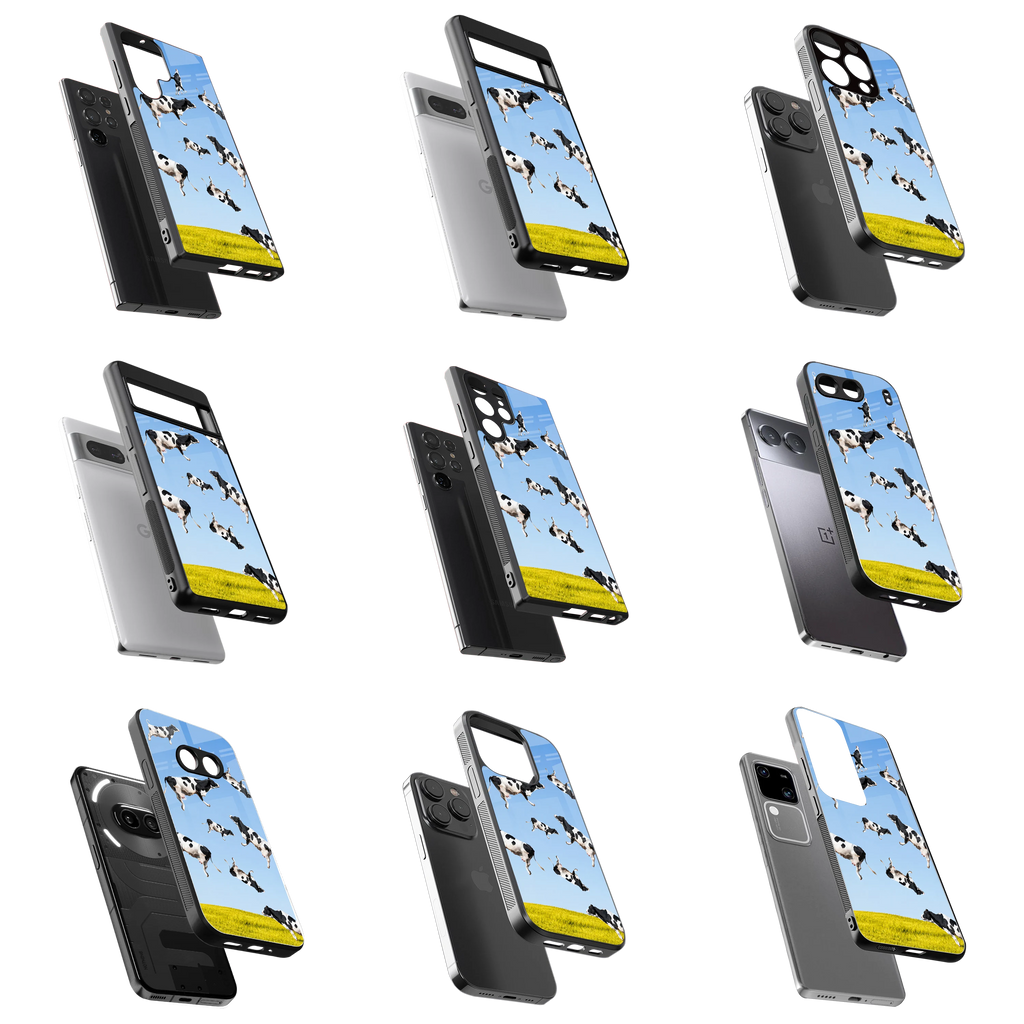 Durable Glass Back Mobile Case for iPhone, Samsung, OnePlus, Google Pixel, Redmi, Vivo, Oppo
