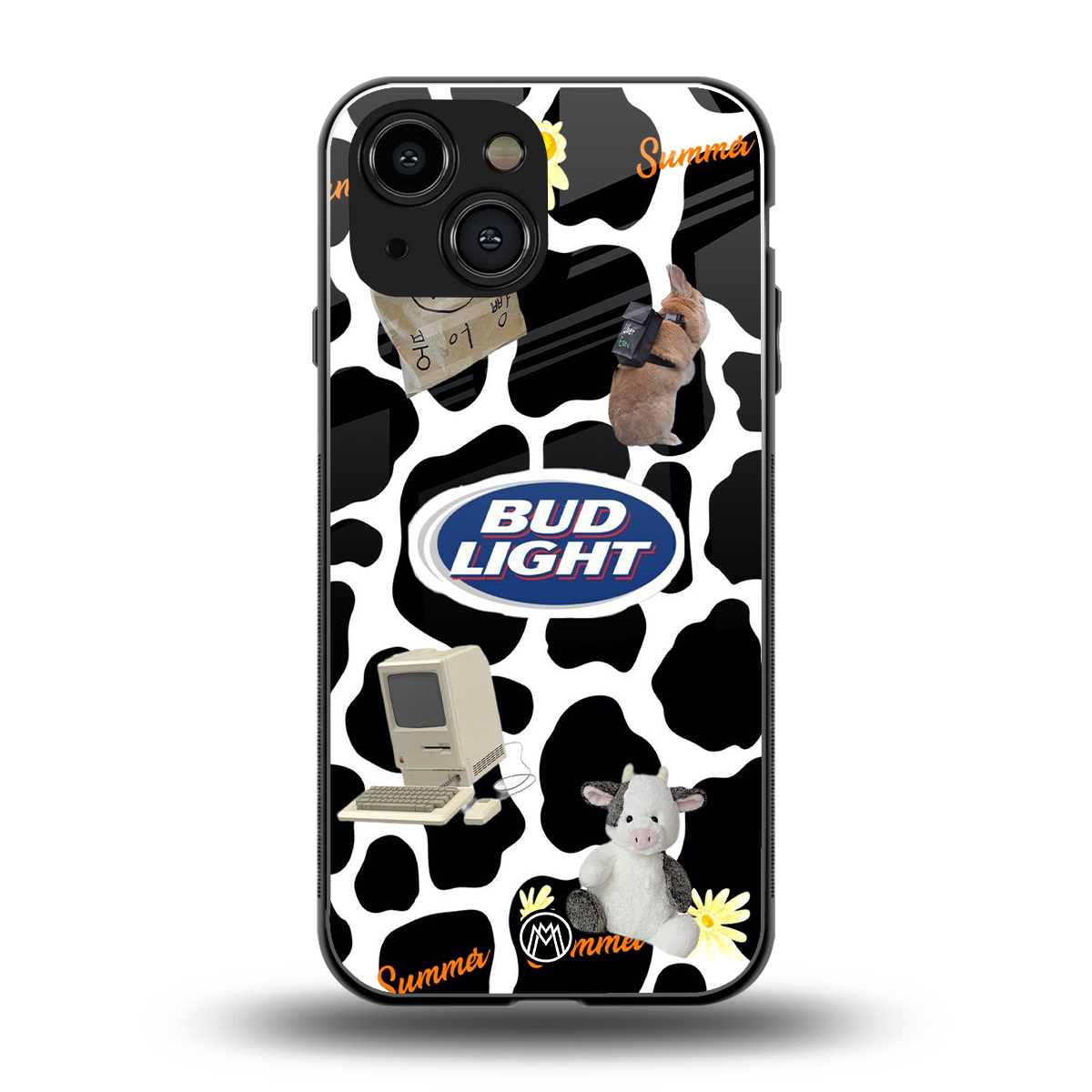 moo moo summer vibes back phone cover | glass case for iphone 13 mini