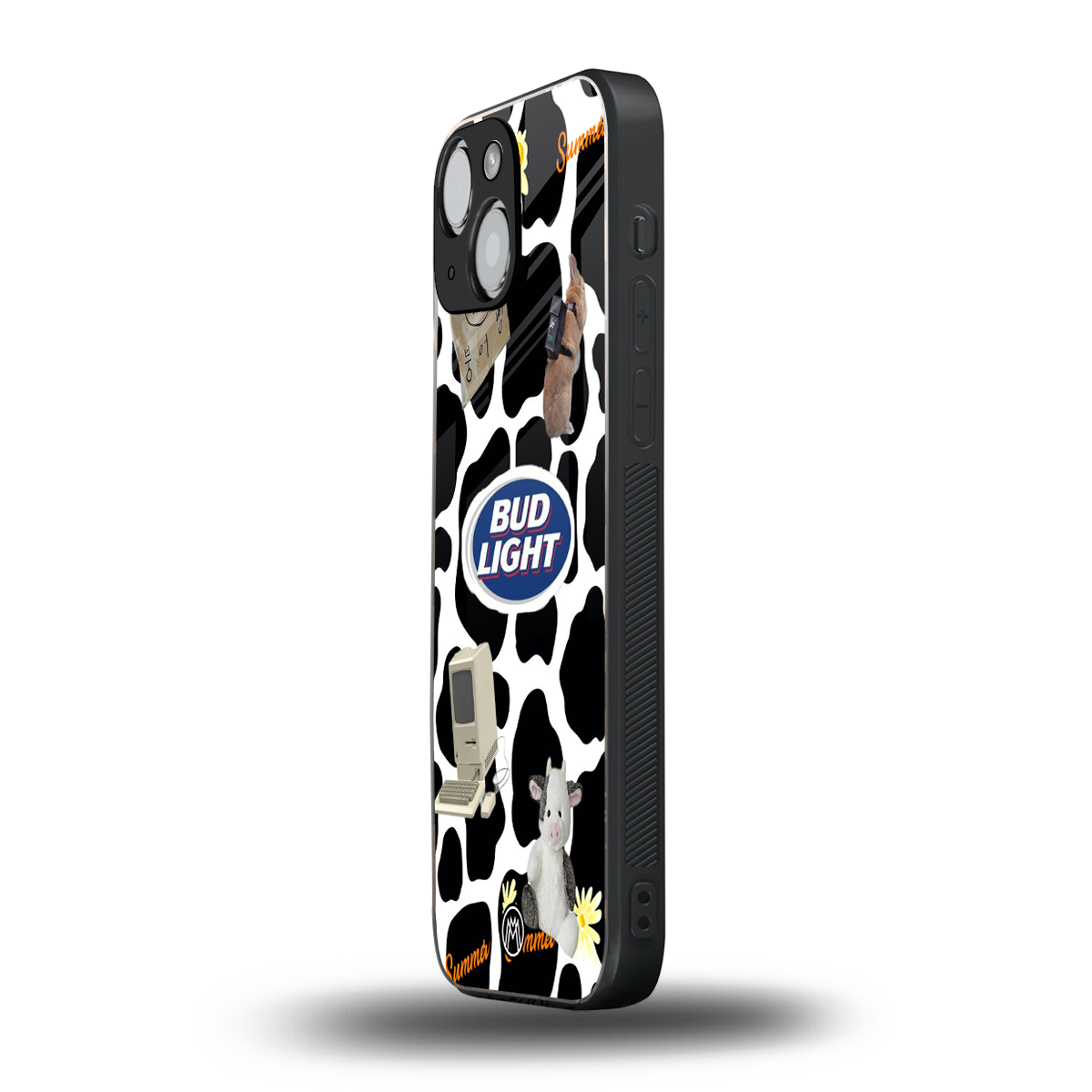 moo moo summer vibes back phone cover | glass case for iphone 13 mini