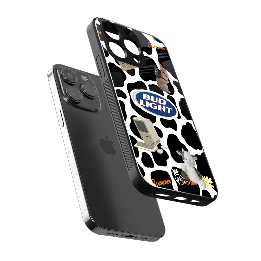 moo moo summer vibes back phone cover | glass case for iphone 13 pro