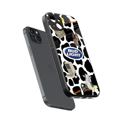 moo moo summer vibes back phone cover | glass case for iphone 15 plus