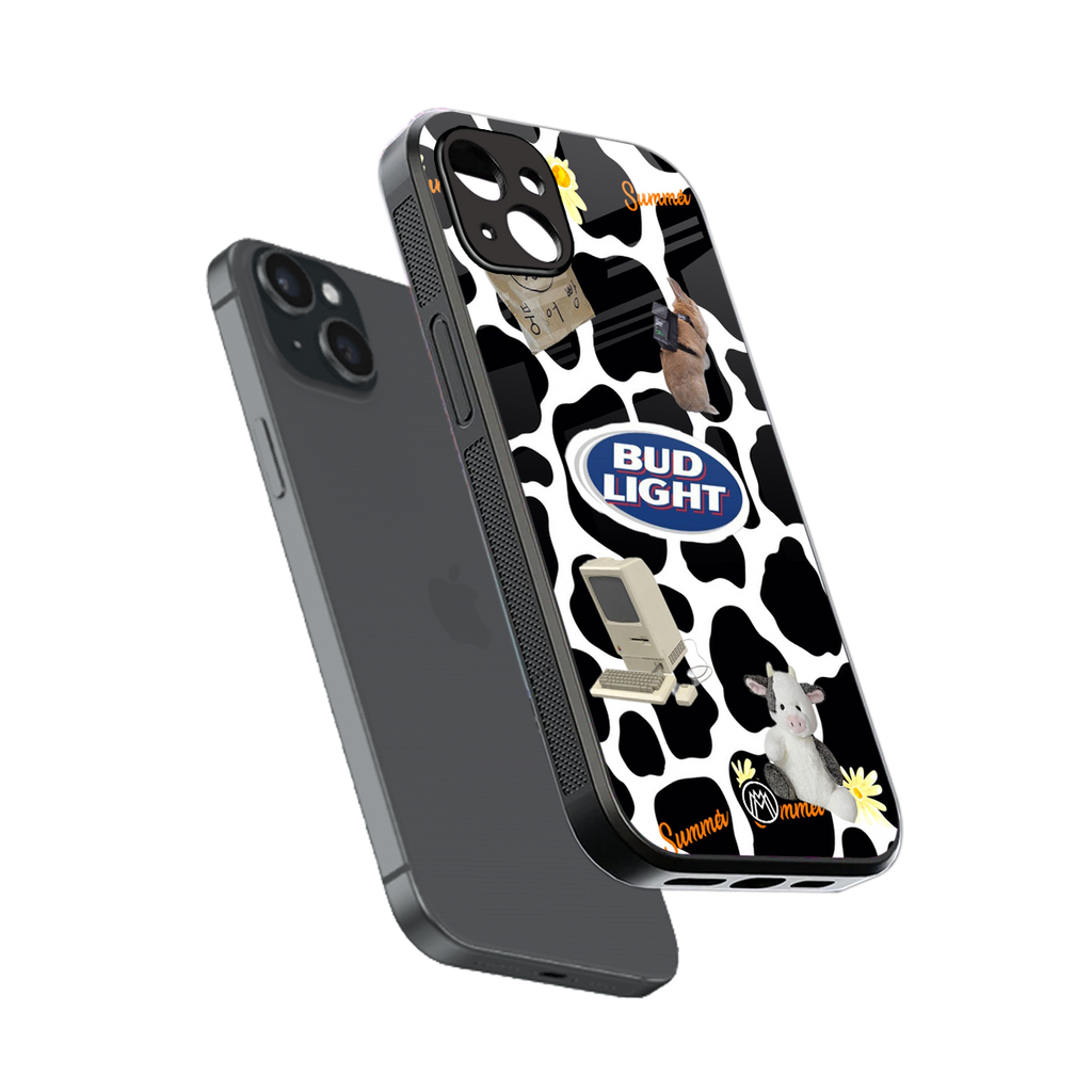 moo moo summer vibes back phone cover | glass case for iphone 14 plus