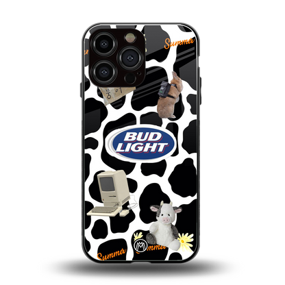 moo moo summer vibes back phone cover | glass case for iphone 14 pro max